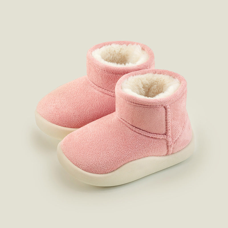 Children's short boots with fleece lining
