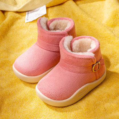Children's short boots with fleece lining