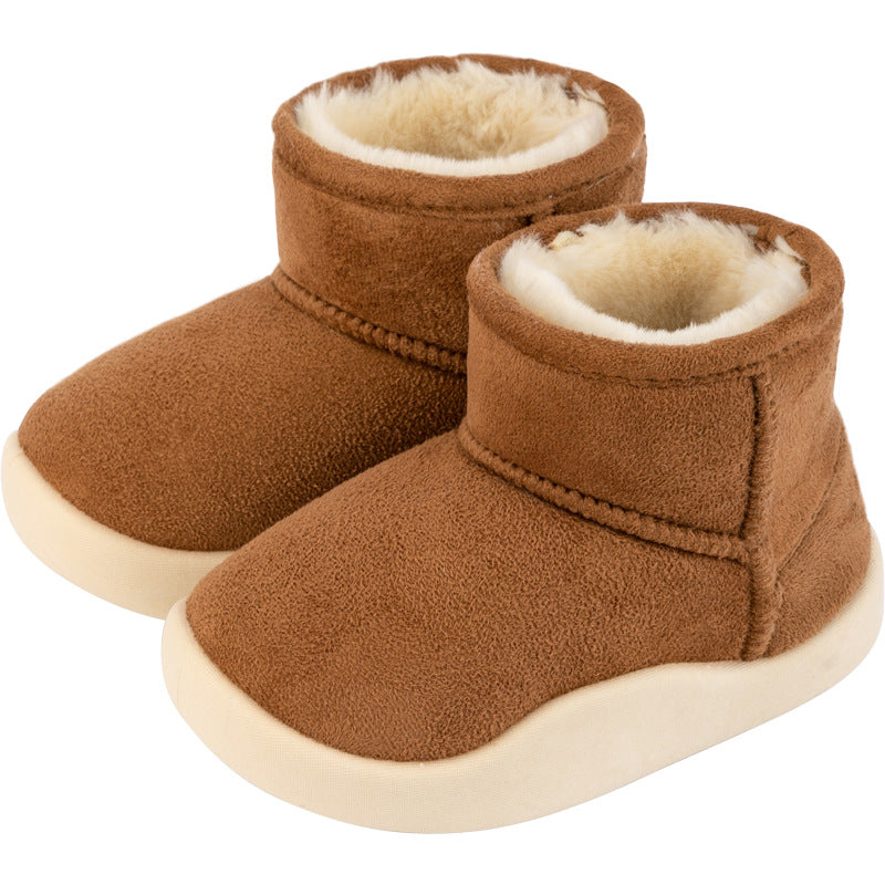 Children's short boots with fleece lining
