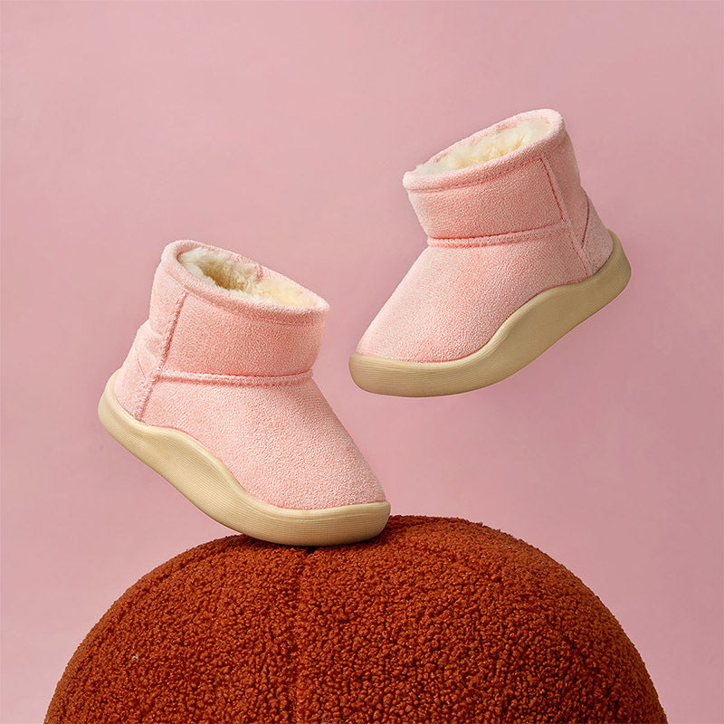 Children's short boots with fleece lining