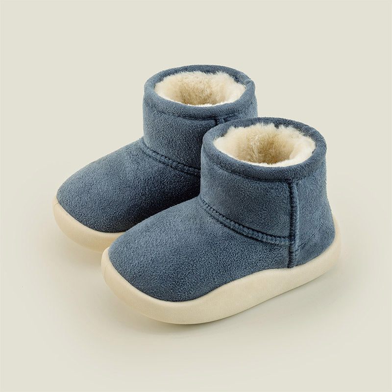 Children's short boots with fleece lining