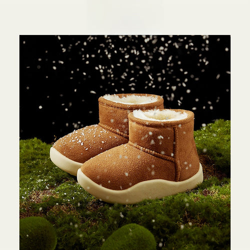 Children's short boots with fleece lining