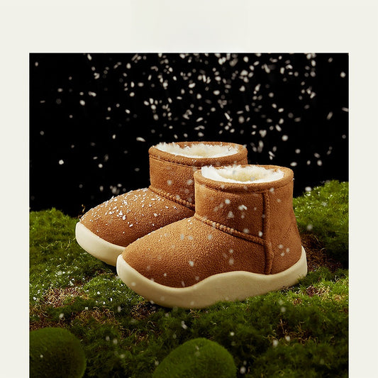 Children's short boots with fleece lining