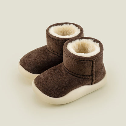 Children's short boots with fleece lining